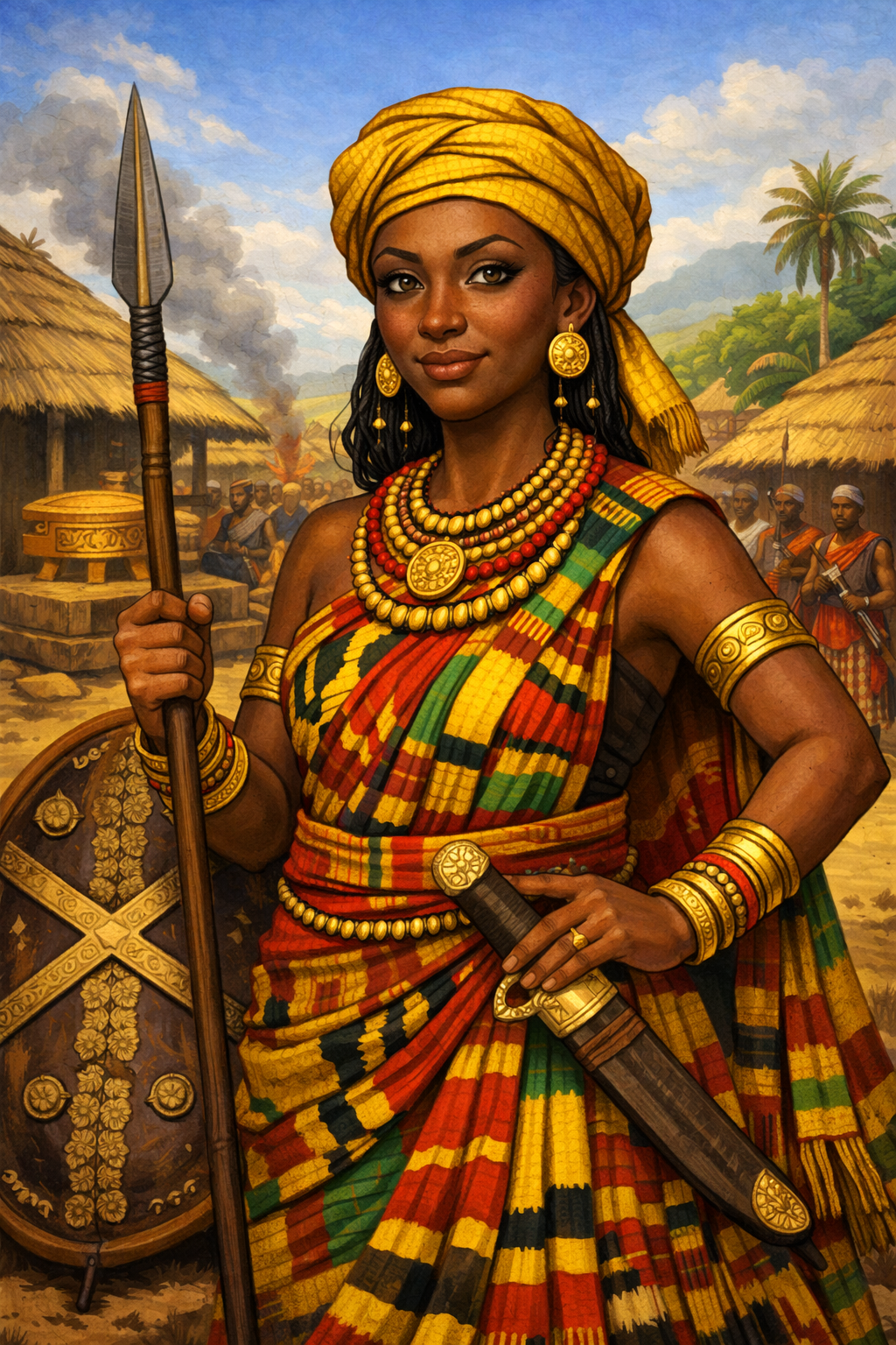 Cartoon portrait of Yaa Asantewaa