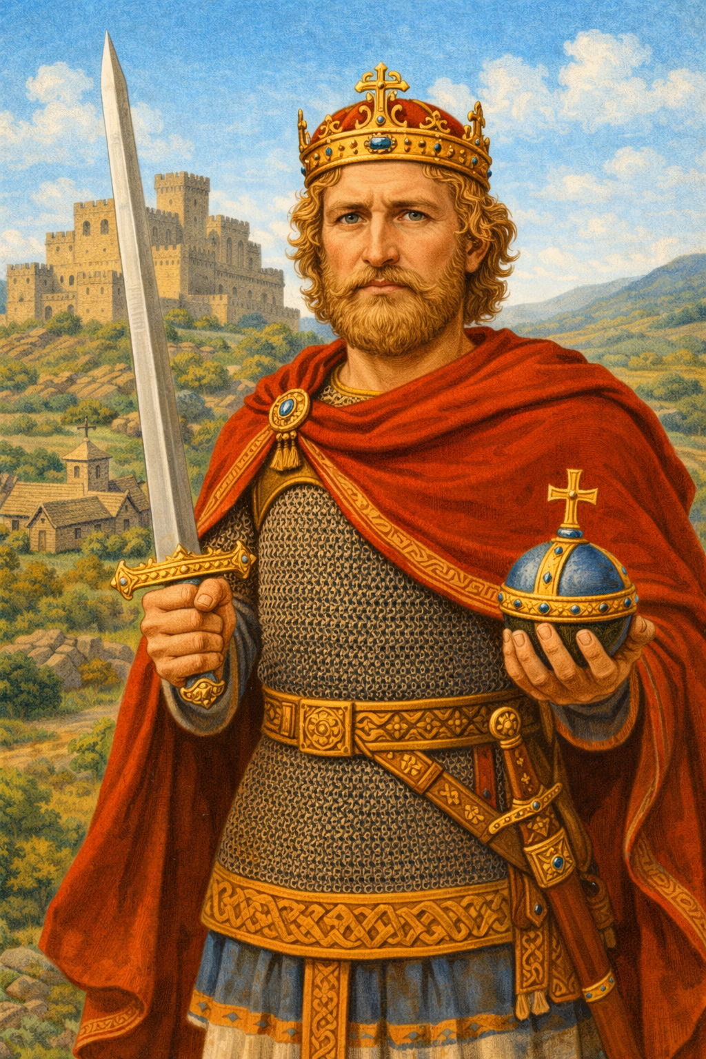 Cartoon portrait of King Athelstan