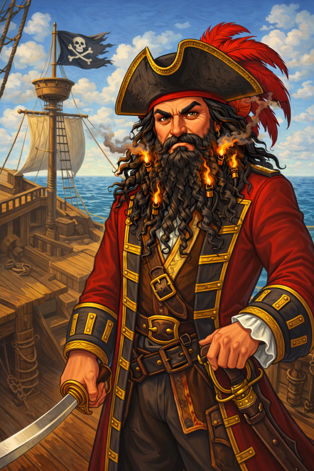 Cartoon portrait of Blackbeard