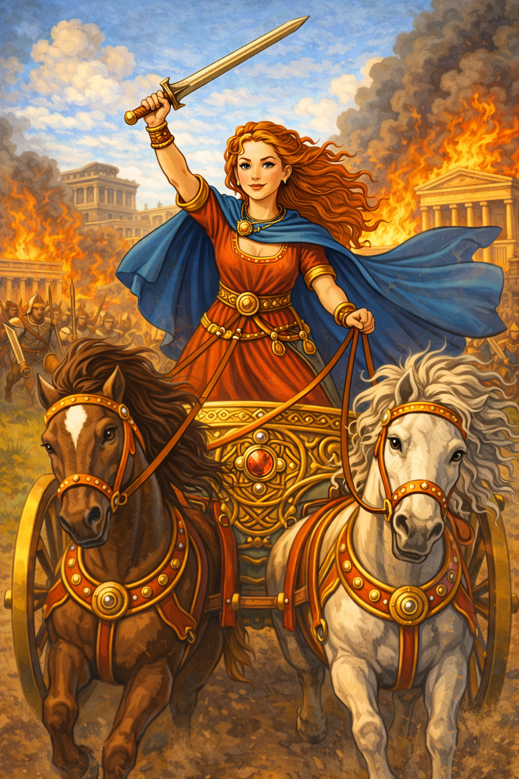 Cartoon portrait of Boudica