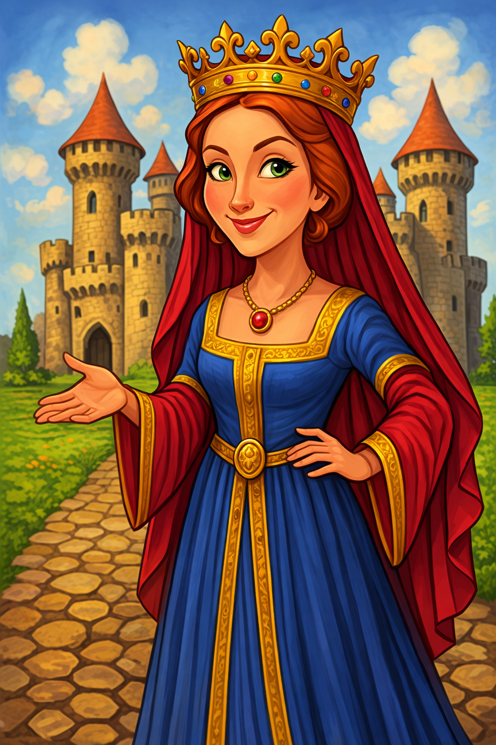 Cartoon portrait of Eleanor of Aquitaine