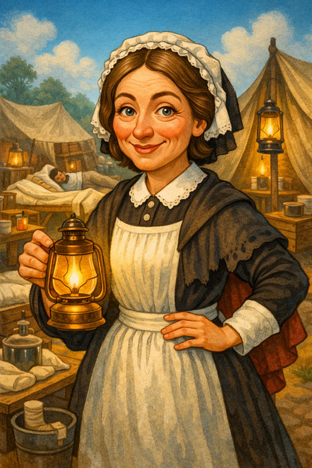 Cartoon portrait of Florence Nightingale