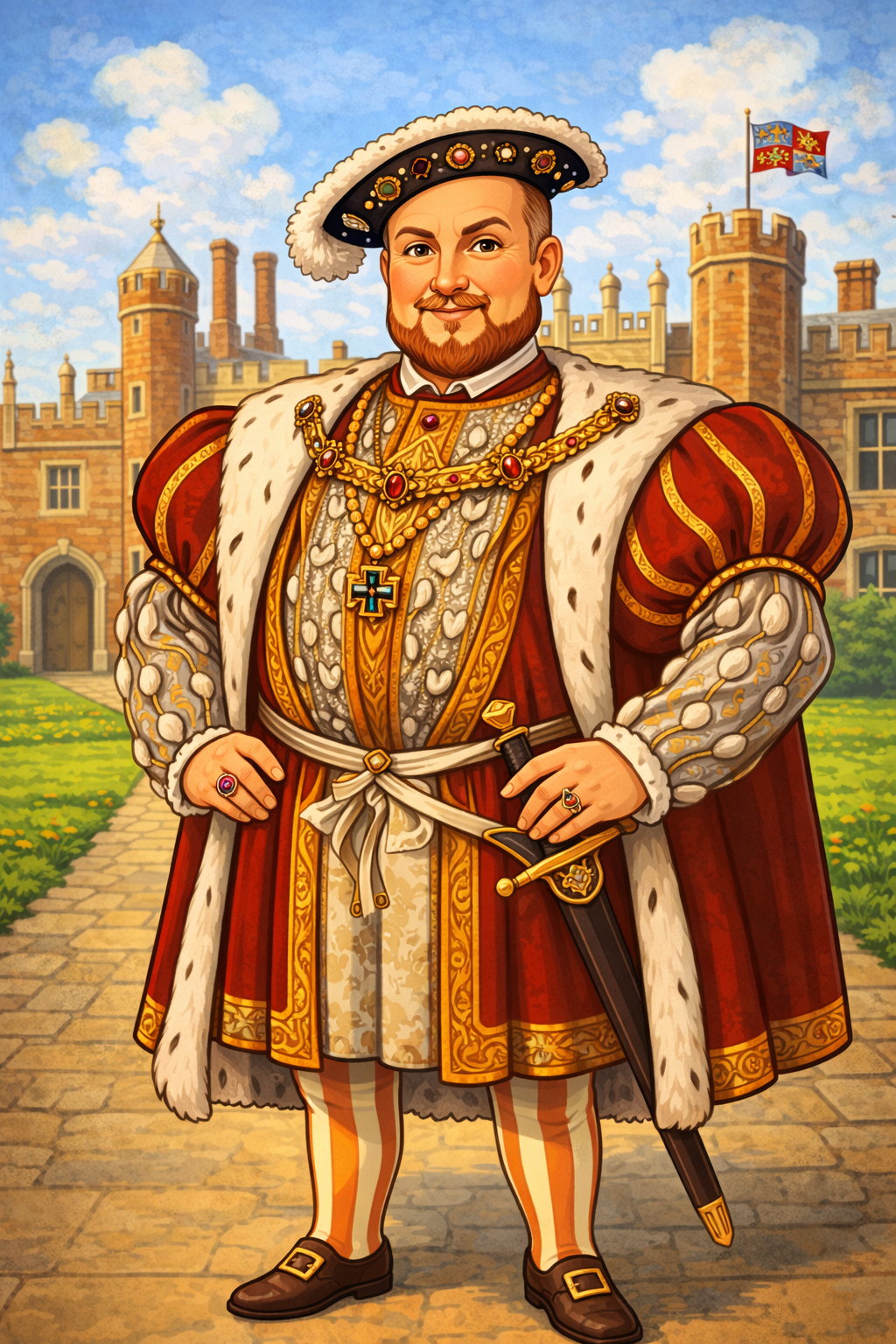 Cartoon portrait of Henry VIII