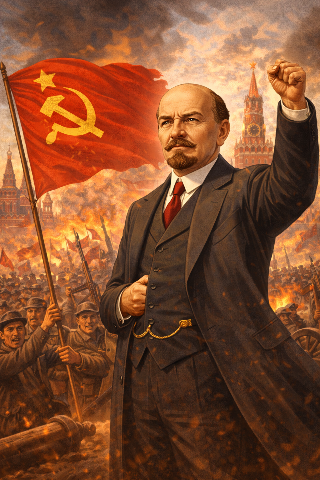 Cartoon portrait of Vladimir Lenin