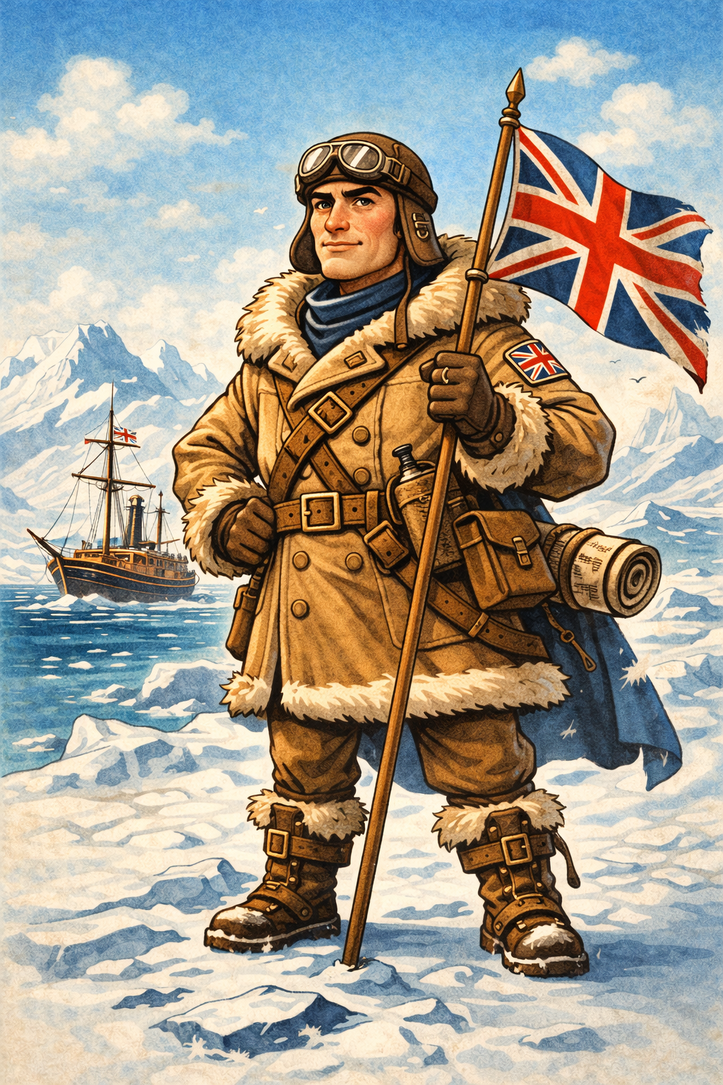 Cartoon portrait of Robert Scott